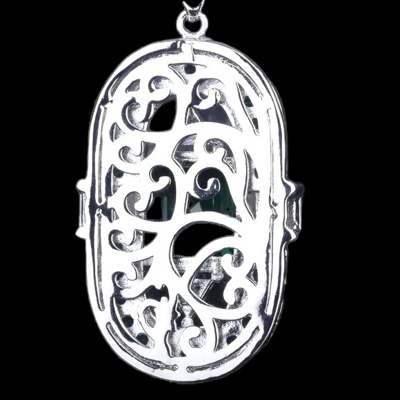 Green Art Deco Crystal Necklace - Picture 6 of 7